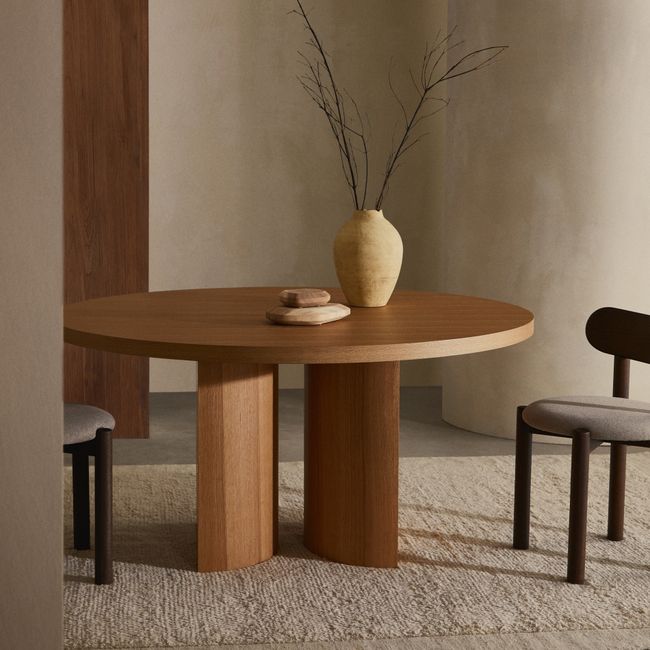 Eetkamertafel NEALY - Naturel eikenfineer