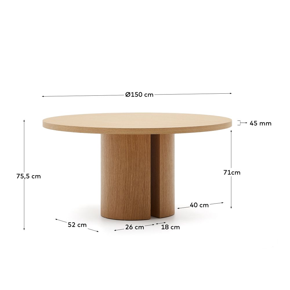 Eetkamertafel NEALY - Naturel eikenfineer KAV T0300050MM40