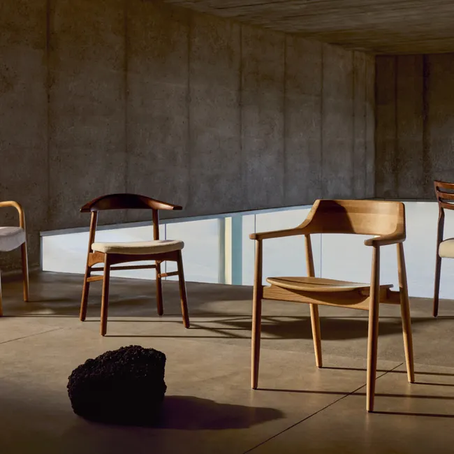 Armstoel FALCONERA - Natuurlijk eikenhout / Beige