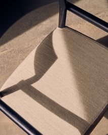 Armstoel FALCONERA - Zwart eikenhout / Beige stof KAV C0100140JD12