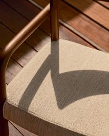 Armstoel FALCONERA - Natuurlijk eikenhout / Beige  KAV C0100139JD12