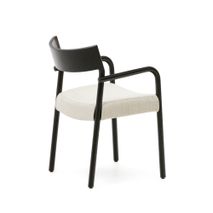 Armstoel FALCONERA - Zwart eikenhout / Beige stof KAV C0100140JD12