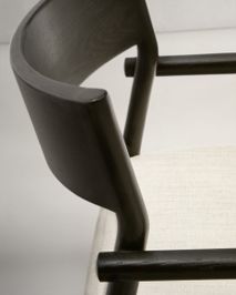 Armstoel FALCONERA - Zwart eikenhout / Beige stof KAV C0100140JD12