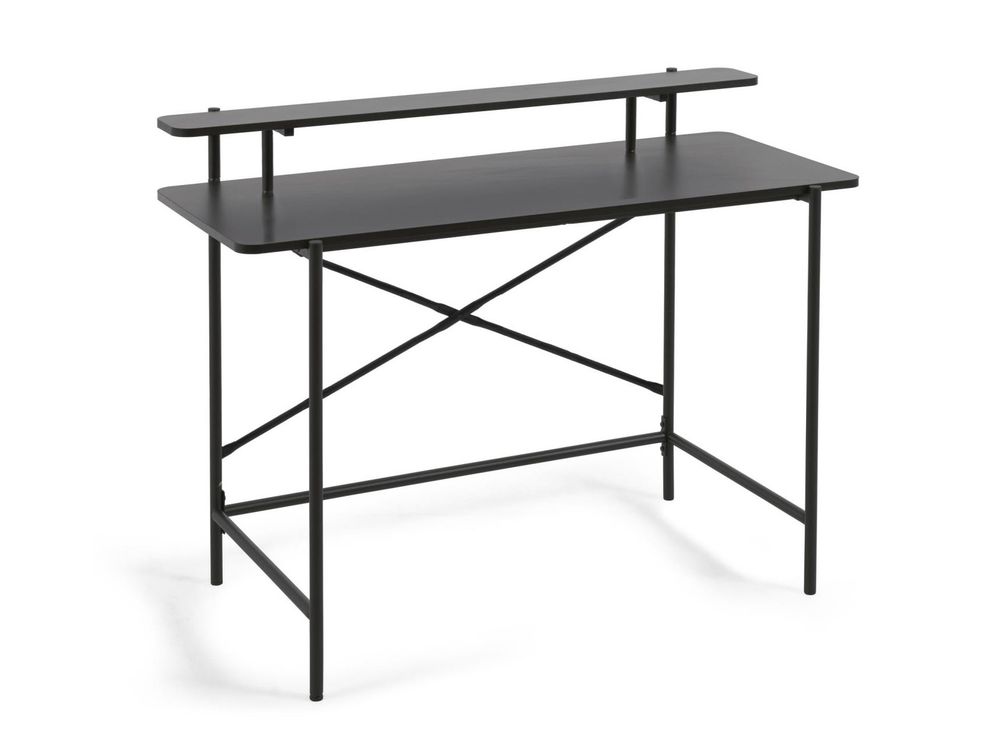 Melamine en metalen kledingroede met zwarte afwerk KAV AA7264M01