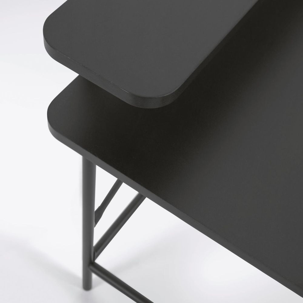 Melamine en metalen kledingroede met zwarte afwerk KAV AA7264M01