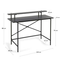 Melamine en metalen kledingroede met zwarte afwerk KAV AA7264M01