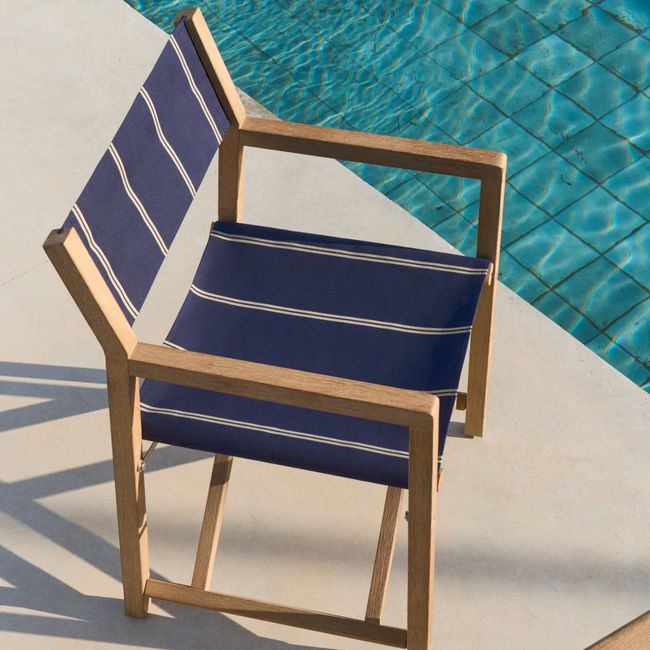 Vouwstoel VILARA - Blauw / Beige