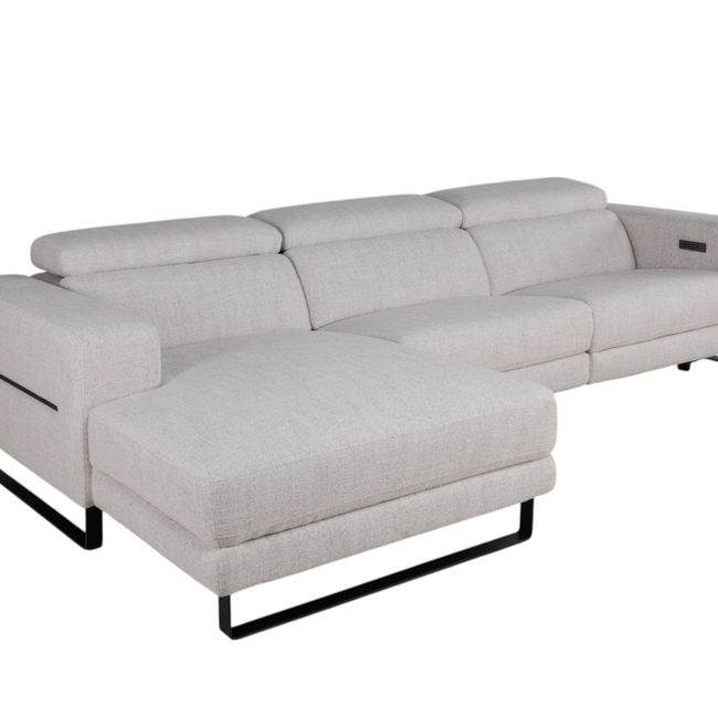 Hoekzetel met elektr. relax LESTER - Beige