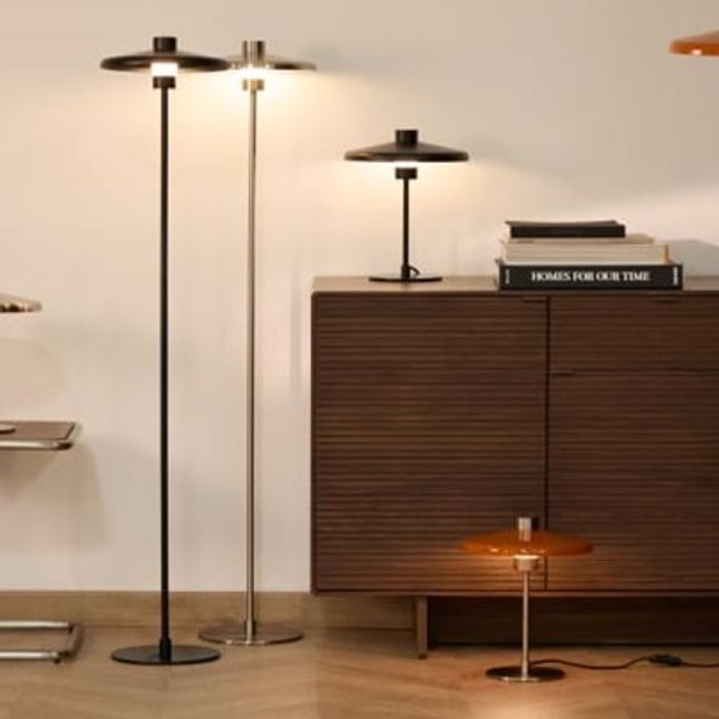 Staande lamp NUVIRA - oranje lampenkap