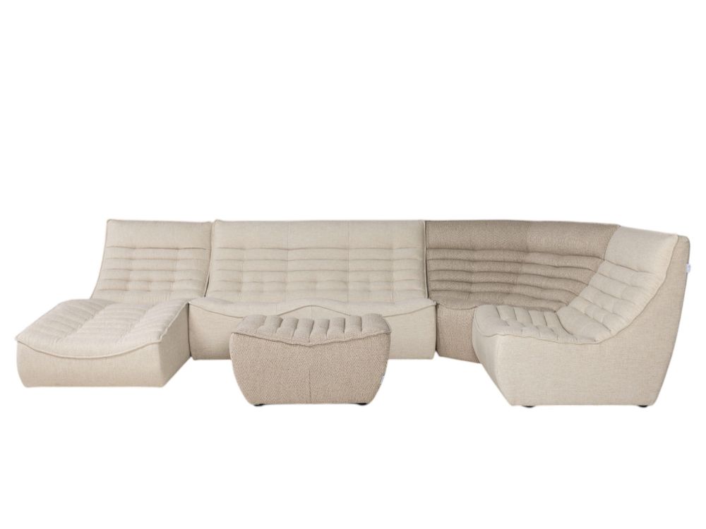 Hoekzetel met poef FOXTROT - Beige C-CAL-93-HK