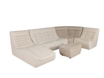 Hoekzetel met poef FOXTROT - Beige C-CAL-93-HK