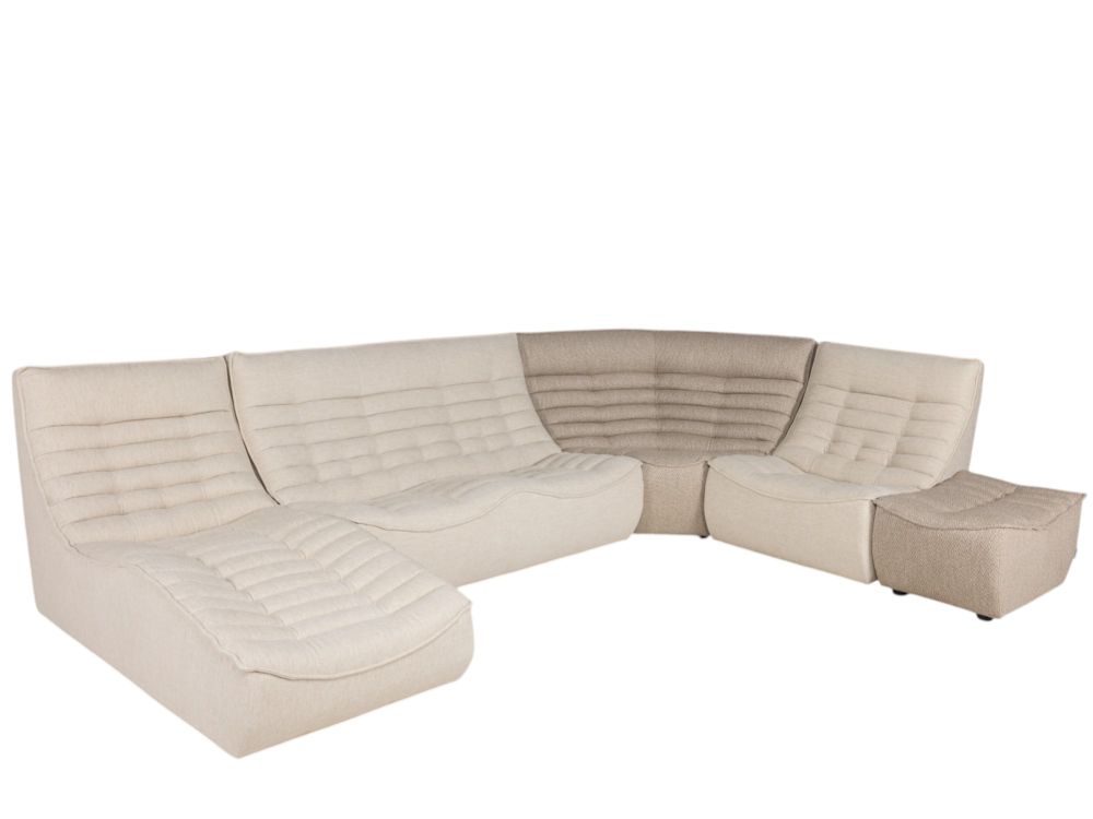 Hoekzetel met poef FOXTROT - Beige C-CAL-93-HK