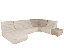 Hoekzetel met poef FOXTROT - Beige C-CAL-93-HK