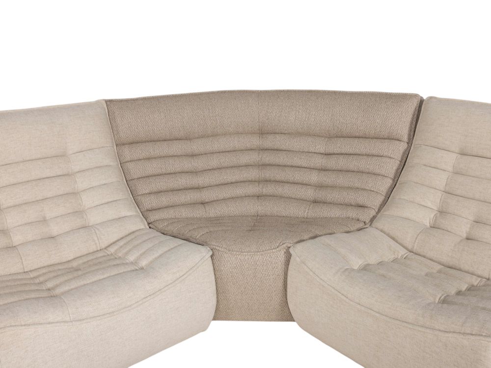 Hoekzetel met poef FOXTROT - Beige C-CAL-93-HK