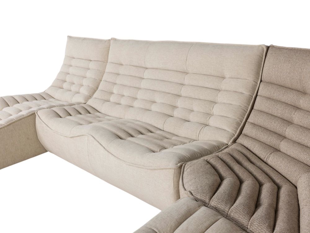 Hoekzetel met poef FOXTROT - Beige C-CAL-93-HK