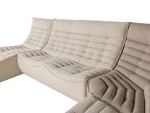 Hoekzetel met poef FOXTROT - Beige C-CAL-93-HK