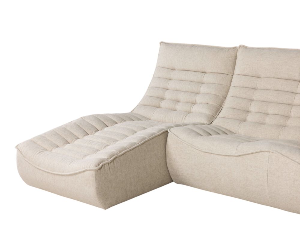 Hoekzetel met poef FOXTROT - Beige C-CAL-93-HK