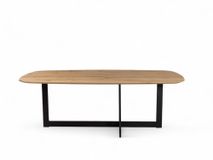 Eetkamertafel SVEN/JAX - Mat gelakt eiken/zwart C-VDD-1-TFL-281