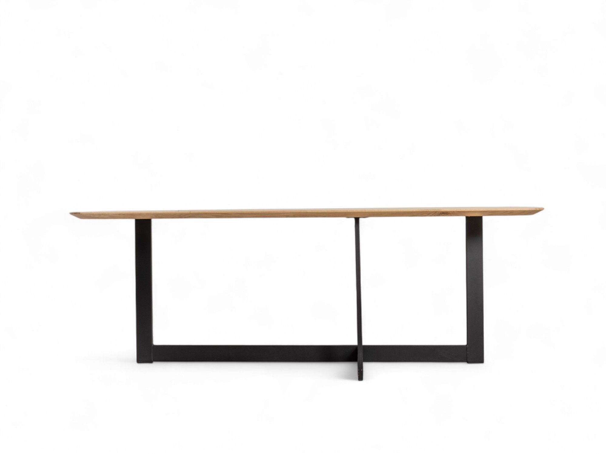 Eetkamertafel SVEN/JAX - Mat gelakt eiken/zwart