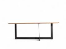 Eetkamertafel SVEN/JAX - Mat gelakt eiken/zwart C-VDD-1-TFL-281