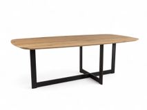 Eetkamertafel SVEN/JAX - Mat gelakt eiken/zwart C-VDD-1-TFL-281