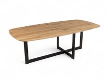 Eetkamertafel SVEN/JAX - Mat gelakt eiken/zwart C-VDD-1-TFL-281