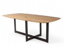 Eetkamertafel SVEN/JAX - Mat gelakt eiken/zwart C-VDD-1-TFL-281