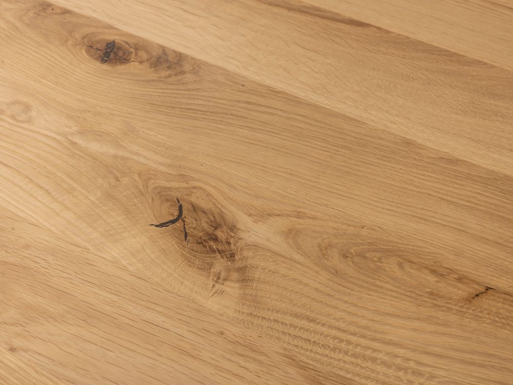 Eetkamertafel SVEN/JAX - Mat gelakt eiken/zwart C-VDD-1-TFL-281