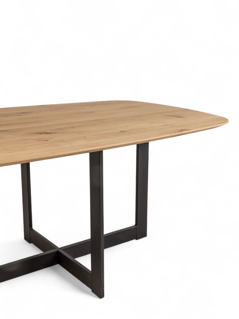 Eetkamertafel SVEN/JAX - Mat gelakt eiken/zwart C-VDD-1-TFL-281