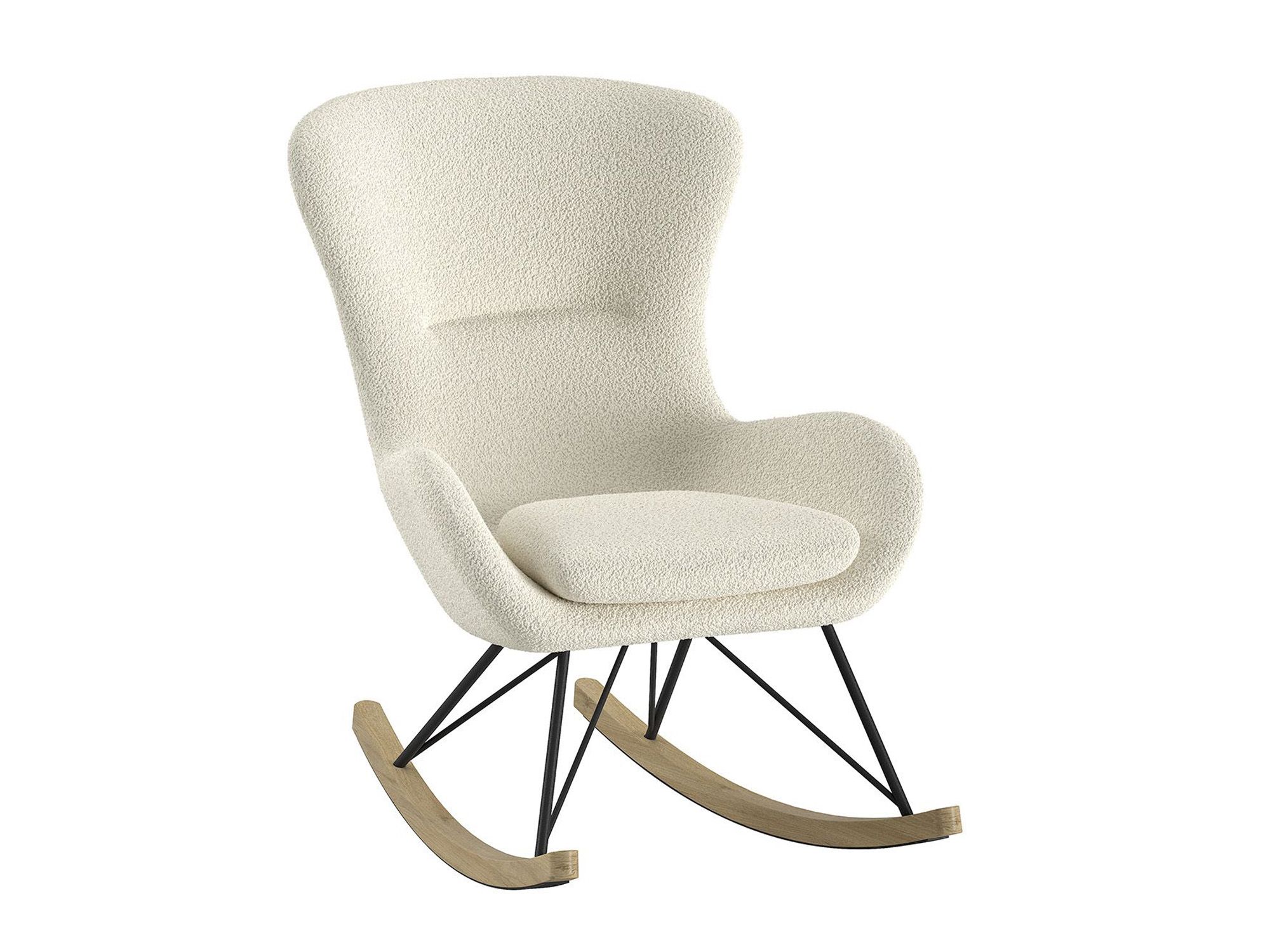 Schommelstoel ROCKY - Beige / Bouclé