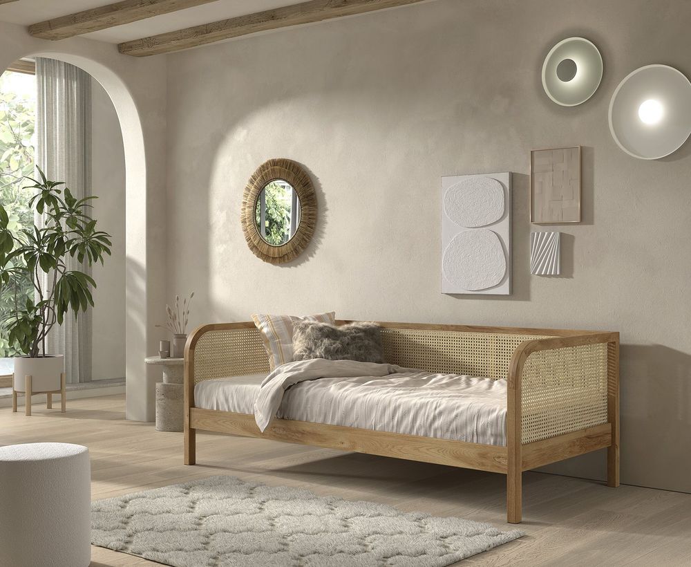 Kajuitbed incl. lattenbodem OLIVE - Rotan / Eik VPC-32-000001