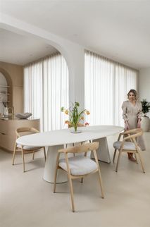 Eetkamertafel ovaal LUND - Stone Skin XOO 46691NEB