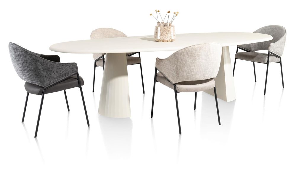 Eetkamertafel ovaal LUND - Stone Skin XOO 46693-NEB