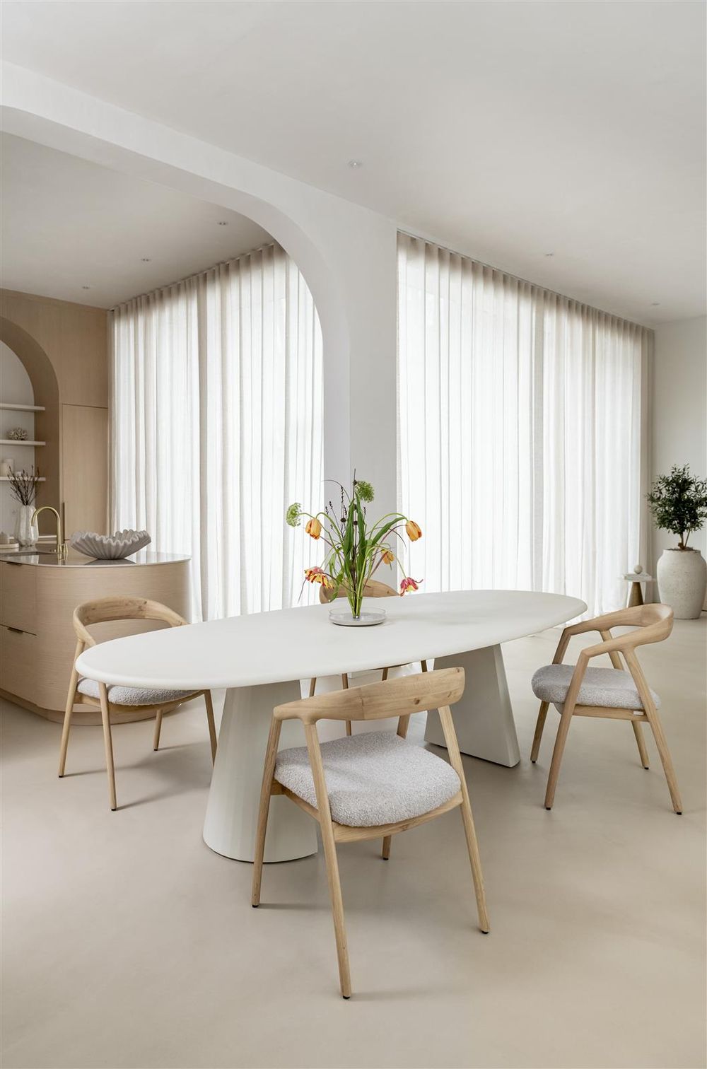 Eetkamertafel ovaal LUND - Stone Skin XOO 46693-NEB