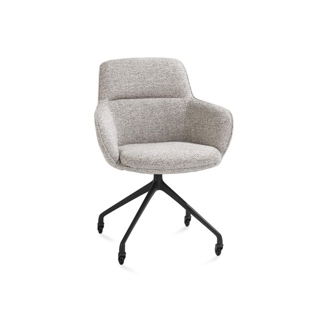 Armstoel op wieltjes MATEO - Lichtgrijs