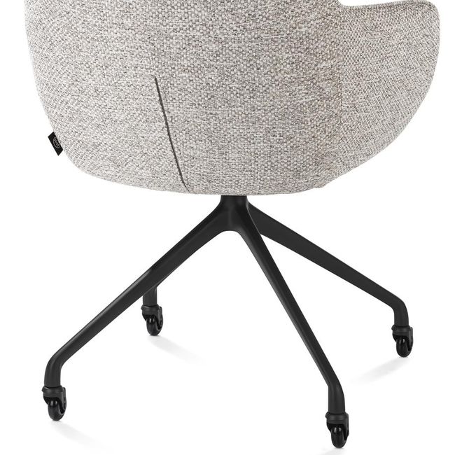 Armstoel op wieltjes MATEO - Lichtgrijs