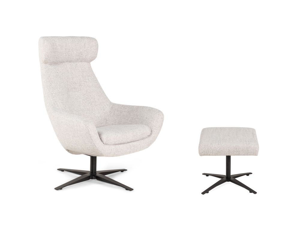 Draaifauteuil met voetbank SHOUT - Lichtgrijs C-IMS-SHT-DFH