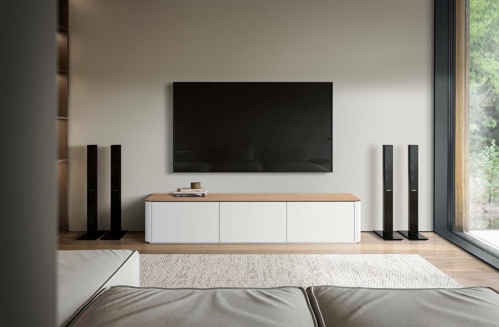 Tv-meubel LOONA - Klein - Wit met eiken fineer ARR-2-001