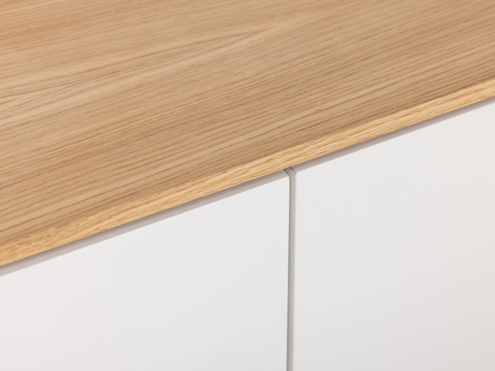 Tv-meubel LOONA - Klein - Wit met eiken fineer ARR-2-001