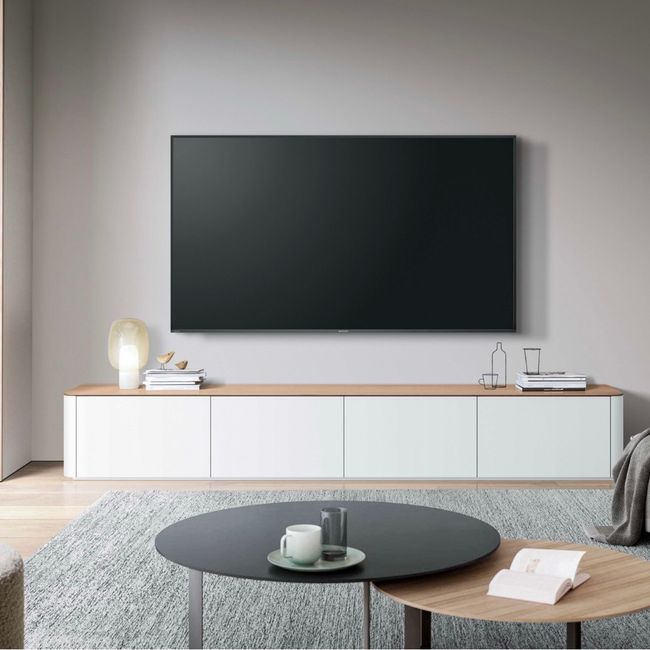 Tv-meubel LOONA groot - Wit/Eikenfineer