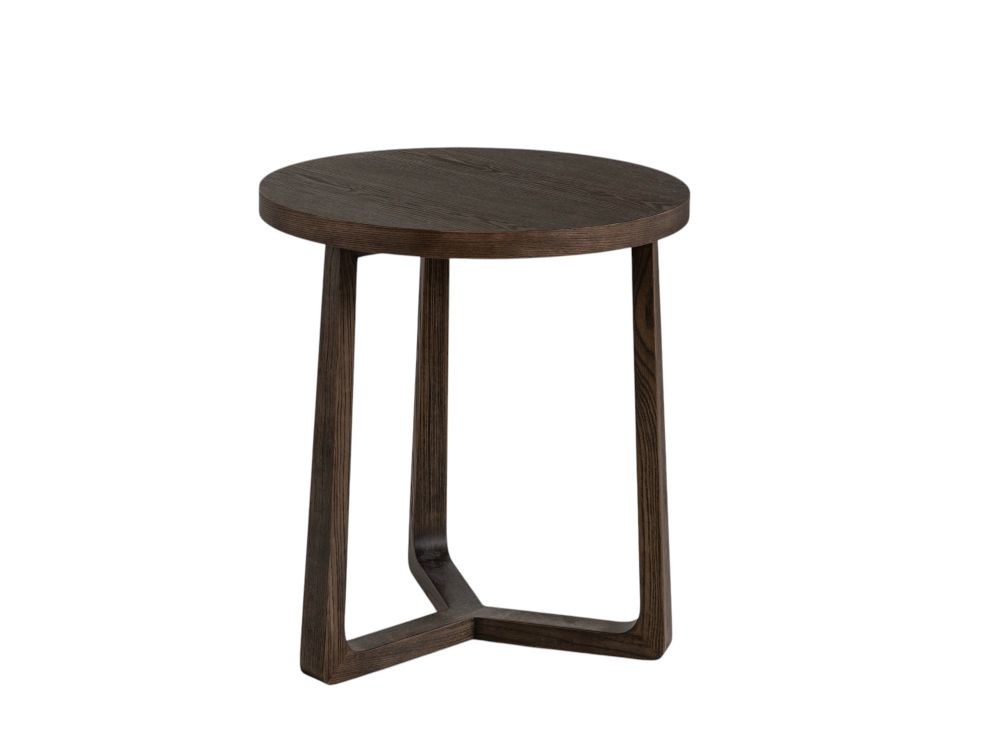 Bijzettafel EBANO - rond diam. 50cm - Donkerbruin MED-53-001-TOB