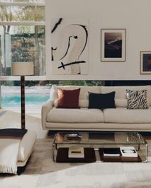 Salontafel TARSEL - Walnoot / Glas KAV T00256WM10