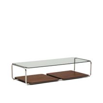 Salontafel TARSEL - Walnoot / Glas KAV T00256WM10