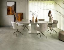 Eetkamertafel BRIANTO - Travertinlook/Crème XOO 52446-CRE