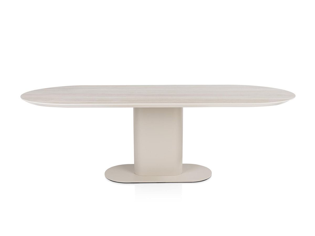 Eetkamertafel BRIANTO - Travertinlook/Crème