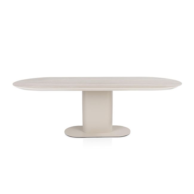 Eetkamertafel BRIANTO - Travertinlook/Crème