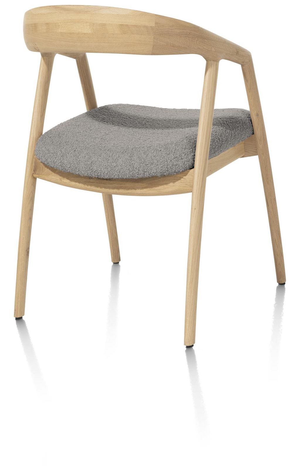 Armstoel DANTE - Massief eikenhout/Grijze stof XOO 48684LEV