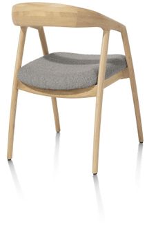 Armstoel DANTE - Massief eikenhout/Grijze stof XOO 48684LEV