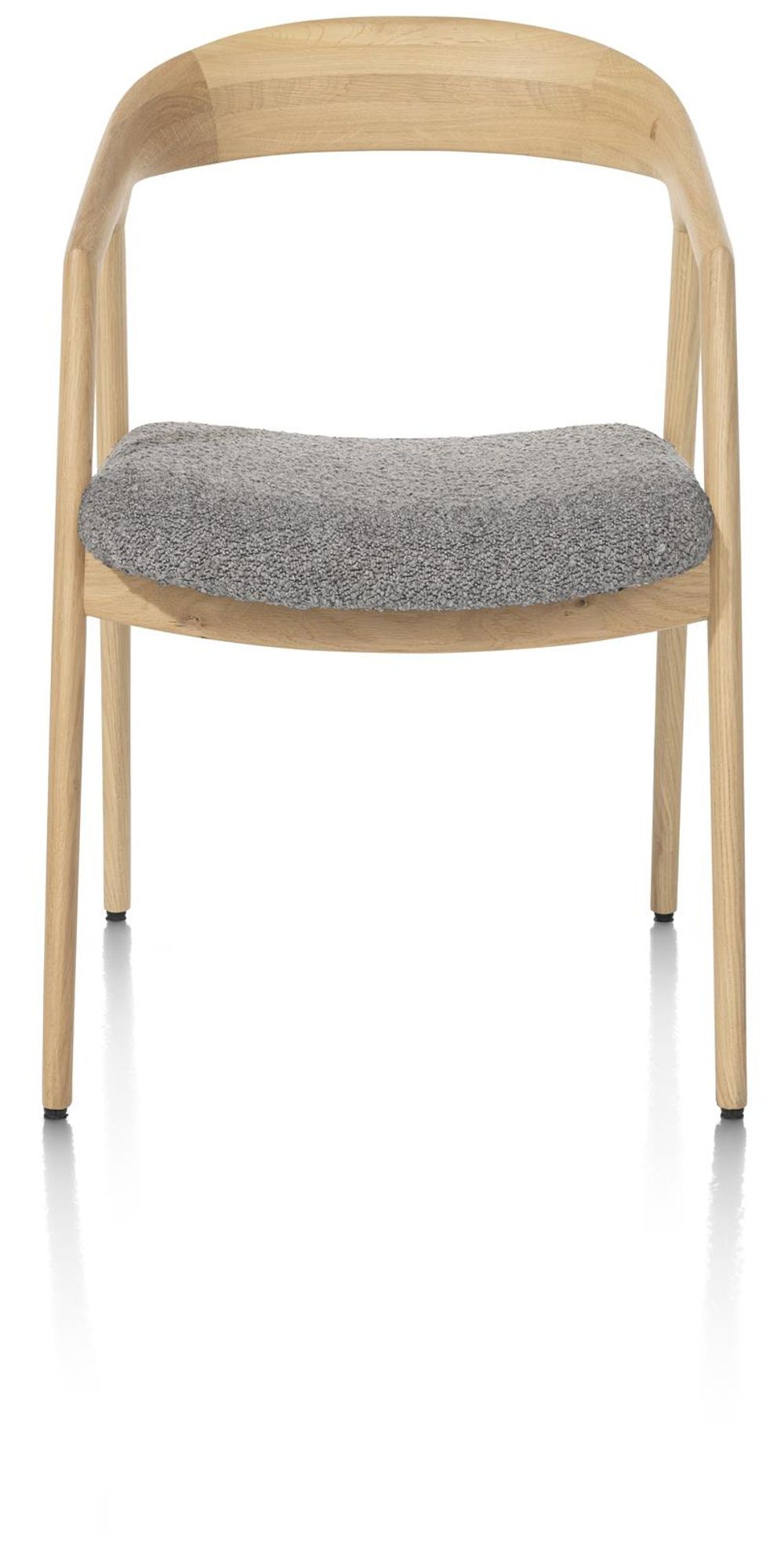 Armstoel DANTE - Massief eikenhout/Grijze stof XOO 48684LEV