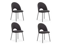 Set van 4 eetkamerstoelen JOSEPHINE - Donkergrijs C-DEZ-JO-SET4